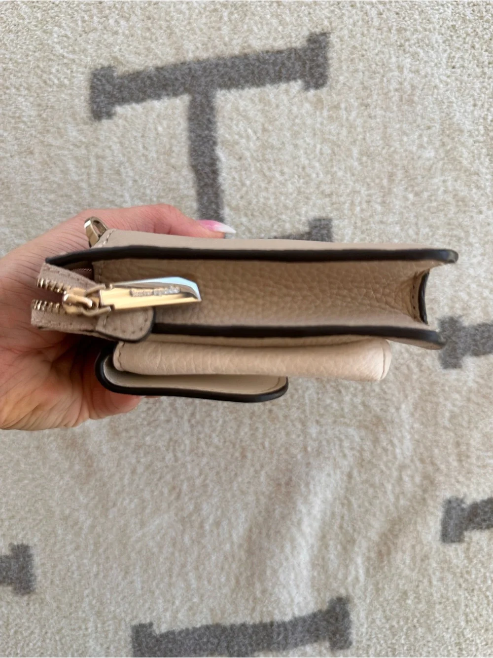 kate spade Beige, Cream Leila small flap crossbody bag